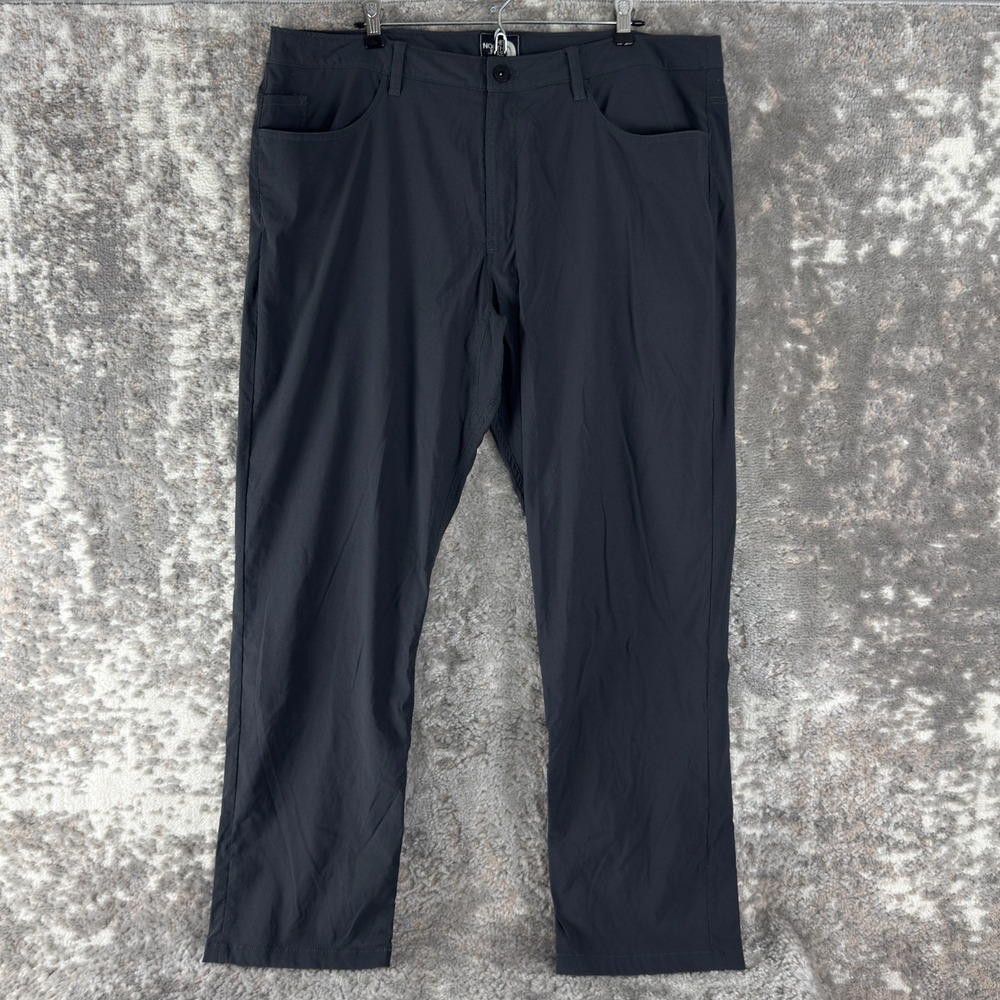 The North Face Size 38 Stretch Straight Leg Casual Pants Gray Button Zip